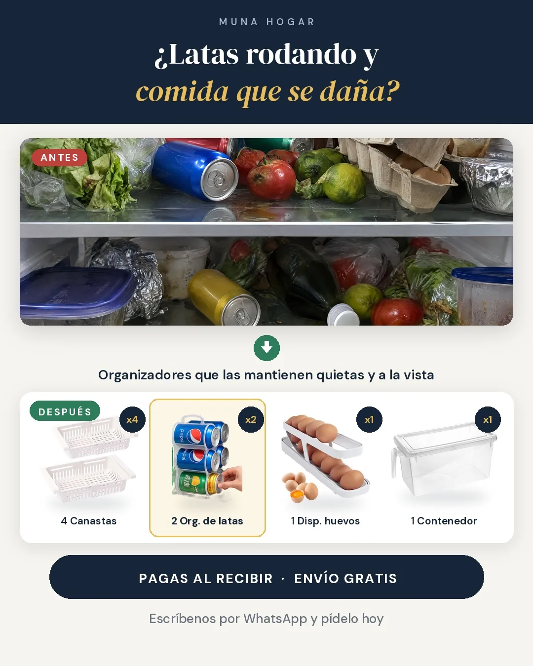 Combo Nevera Organizada · 8 piezas