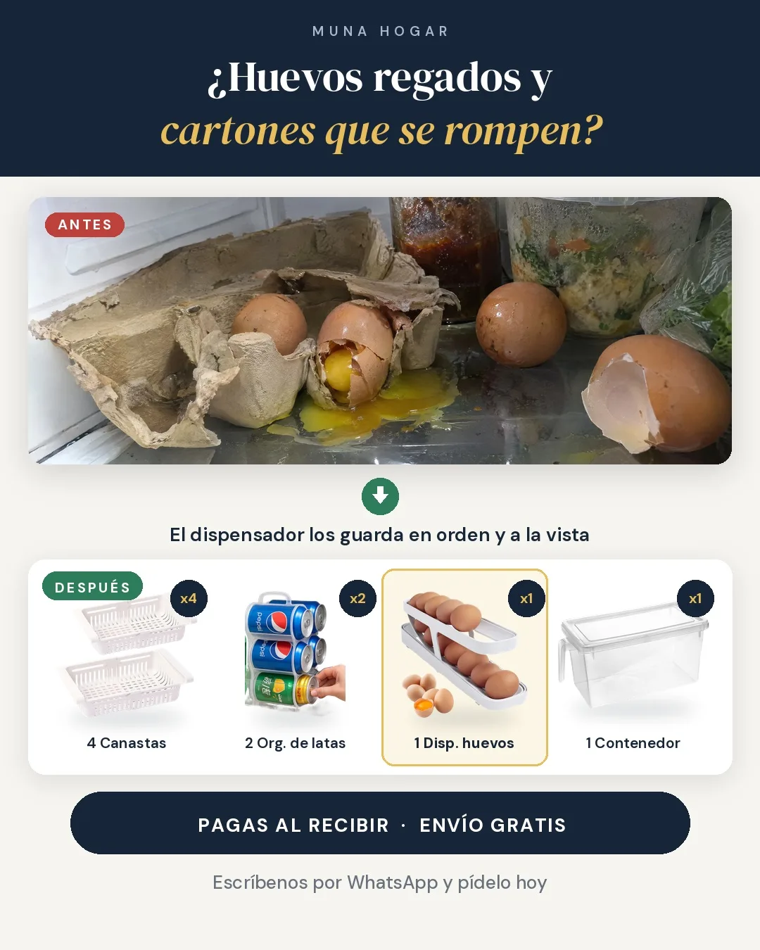 Combo Nevera Organizada · 8 piezas