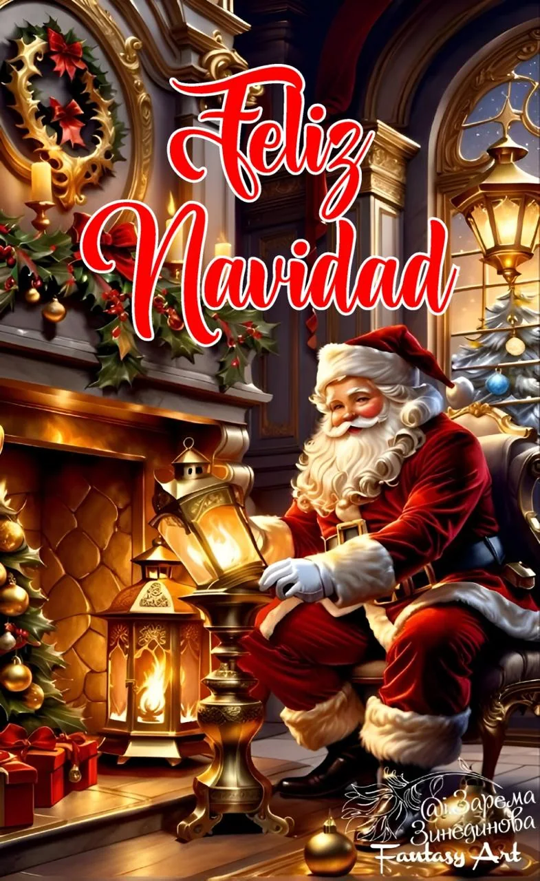Diseño Papá Noel con farol